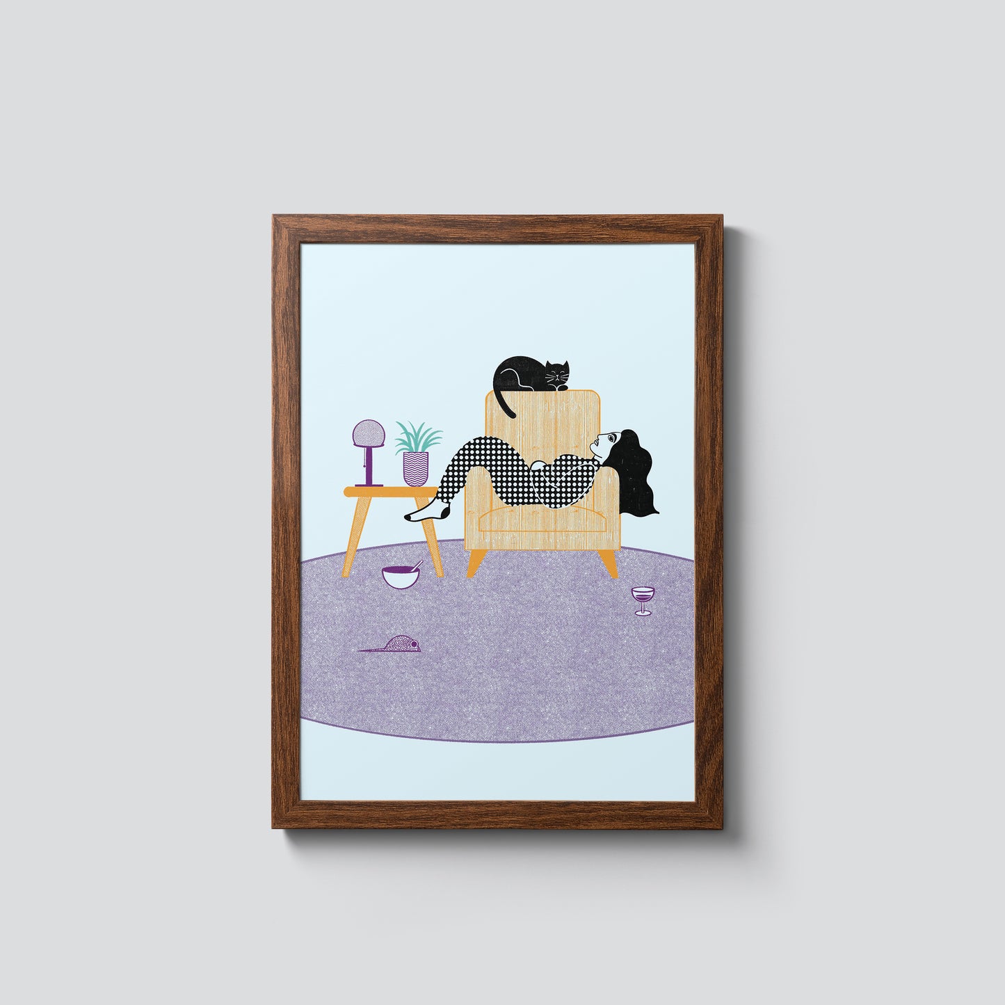 Woman and Cat in Armchair